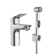 Смеситель для раковины с гигиеническим душем BelBagno Due DUE-LVM/HGN-CRM-W0 - превью 2