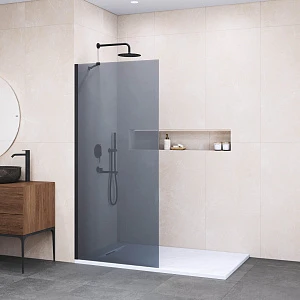 Душевая перегородка RGW Walk In WA-102B 80x195 см, профиль черный, стекло тонированное