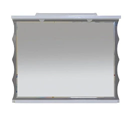 Зеркало Misty Чикаго 100 с полочками, с подсветкой, серый/белый