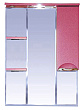 Зеркало-шкаф Misty Жасмин 75 с подсветкой, розовая эмаль R