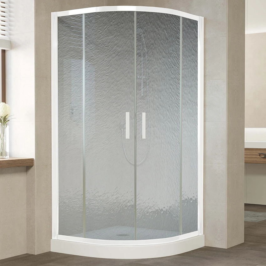 Душевой уголок Vegas Glass ZS 110 01 02 профиль белый, стекло шиншилла