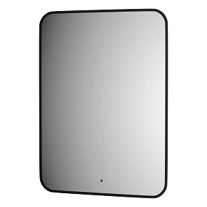 Зеркало Defesto AURA DF 2967R 60х80 см с LED-подсветкой, инфракрасный выключатель, нейтральный белый свет, рама черная