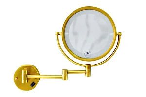 Косметическое зеркало Boheme Imperiale 503 с подсветкой, двустороннее, с увеличением, золото