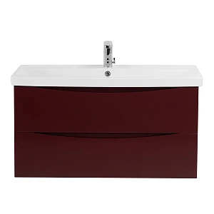 Тумба с раковиной BelBagno Marino-Cer 100 подвесная, 2 ящика, Bordo Lucido