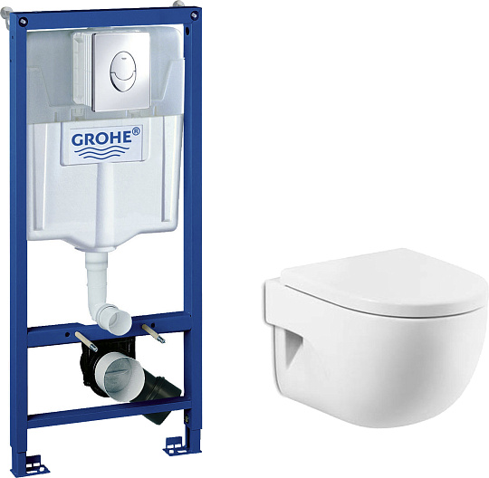 Комплект инсталляция Grohe Rapid SL 38721001 3в1 с кнопкой смыва + унитаз Roca Meridian 346248000