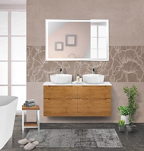 Мебель для ванной BelBagno Etna H-60 120 подвесная, со столешницей, 4 ящика, Rovere Nature
