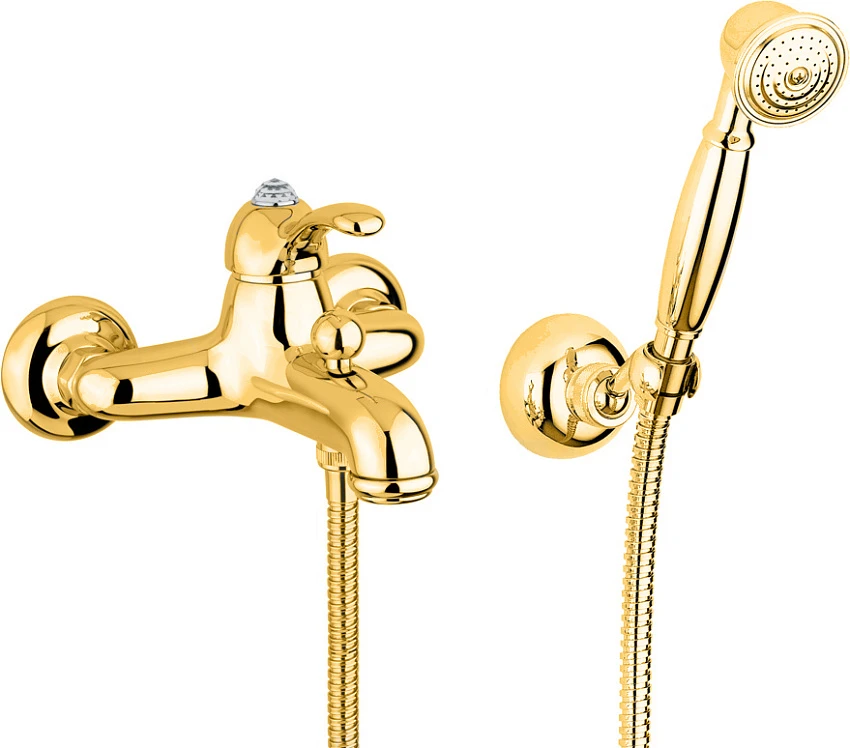 Смеситель Bugnatese Lem Swarovski 1902DO для ванны с душем, золото