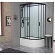 Душевая кабина Frank F412/2L Black 120x80x220 см, стекло прозрачное, профиль черный (без крыши) - превью 1