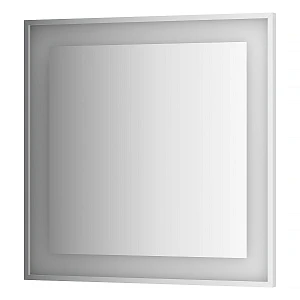 Зеркало EVOFORM LEDSIDE BY 2211 в багетной раме со светильником 90x90 см серое