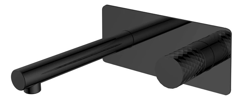 Смеситель для раковины Boheme Stick 125-BB с внутренней частью, черный diamond