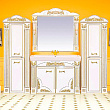 Мебель для ванной Misty Барокко 120 прямая бежевая, патина