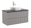 Тумба со столешницей Sancos Snob R 100 подвесная, столешница black sky, Doha Soft (с отверстием под смеситель)