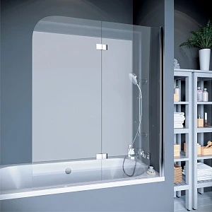 Шторка на ванну Koller Pool Waterfall Line QP97 115х140 R стекло рифленое, профиль хром