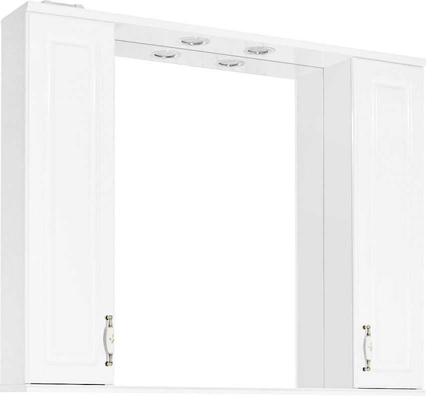 Зеркало-шкаф Style Line Олеандр-2 100/С Люкс, ручки белые