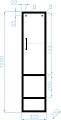 Шкаф-пенал Style Line Лофт 30 бетон - превью 1