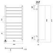 Электрический полотенцесушитель Domoterm Медея П10 500x1000 EL золото 56,8х107 см, 10 секций - превью 2