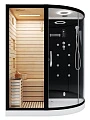 Душевая кабина Ceruttispa LUGANO Nero-L Black 180x110 с баней и финской сауной - превью 2