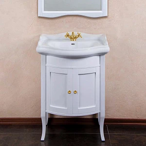 Тумба для комплекта La Beaute Classic Lorette 65 белый матовый, фурнитура золото