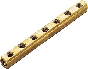 Коллектор Tiemme 1&quot; х 1/2&quot;, латунный, 7 выходов