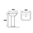 Раковина Boheme Vogue 942 с пьедесталом 580 x 450 мм - превью 1
