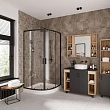 Душевой уголок Niagara Nova NG-6806-08 BLACK 90x90x190 четверть круга, черный - превью 1