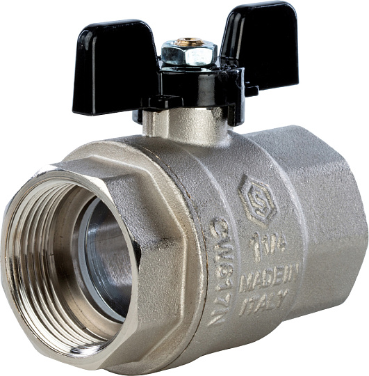 Шаровый кран Stout SVB-0002 1 1/4 вн-вн, полнопроходной, ручка бабочка