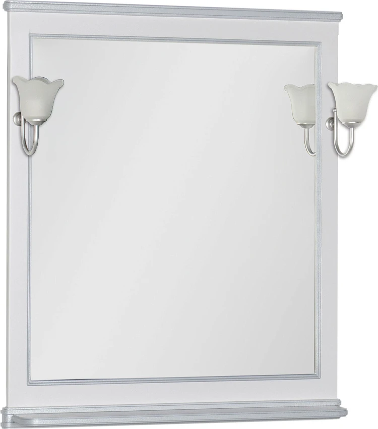 Зеркало Aquanet Валенса 80 белый краколет/серебро (без светильников)