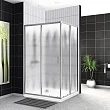 Душевой уголок BelBagno UNO-195-AH-2-100/80-CH-CR стекло рифленое - превью 1