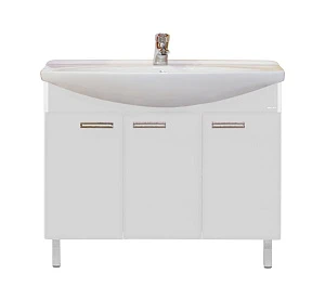 Тумба с раковиной Misty Джулия 105 напольная, белая White