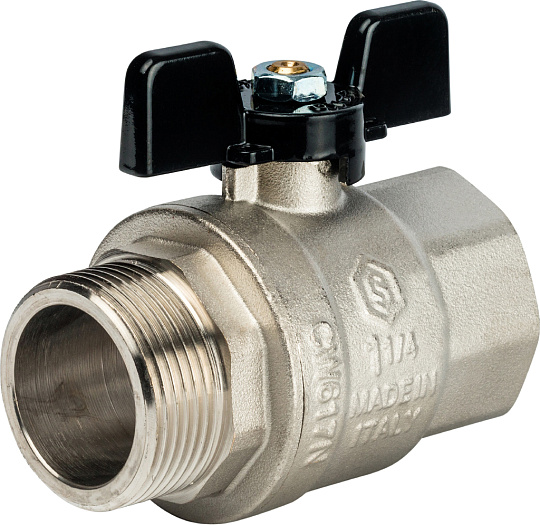 Шаровый кран Stout SVB-0004 1 1/4 нар-вн, полнопроходной, ручка бабочка