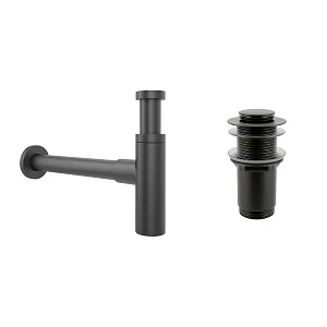 Акционный набор 2 в 1 Wellsee Drainage System 182120002, сифон для раковины, донный клапан, матовый