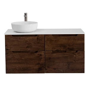 Тумба со столешницей BelBagno Etna H-60 120 L подвесная, 4 ящика, Rovere Moro