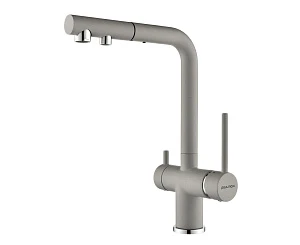 Смеситель для кухонной мойки Paulmark Serpentine Se213222-GRS серый дым
