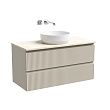 Тумба со столешницей Sancos Snob R 100 подвесная, столешница kreman, Beige Soft (без отверстия под смеситель)