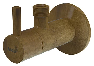 Вентиль AlcaPlast ARV001-ANTIC угловой с фильтром 1/2" x 3/8" круглый, бронза-antic