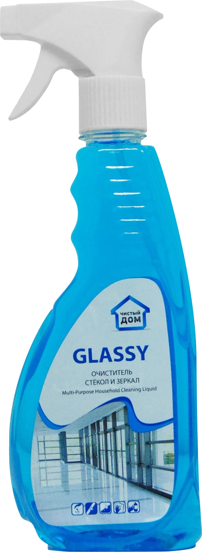 Очиститель для стекол Чистый дом Glassy 0,5 л, с триггером