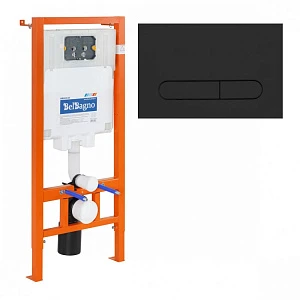 Инсталляция для унитазов BelBagno BB002-80/BB007-PR-NERO.M с кнопкой смыва Prospero