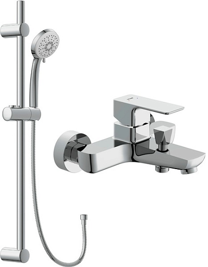 Смеситель Cersanit Geo 63040 для ванны с душем + душевой гарнитур Cersanit Vibe 63067