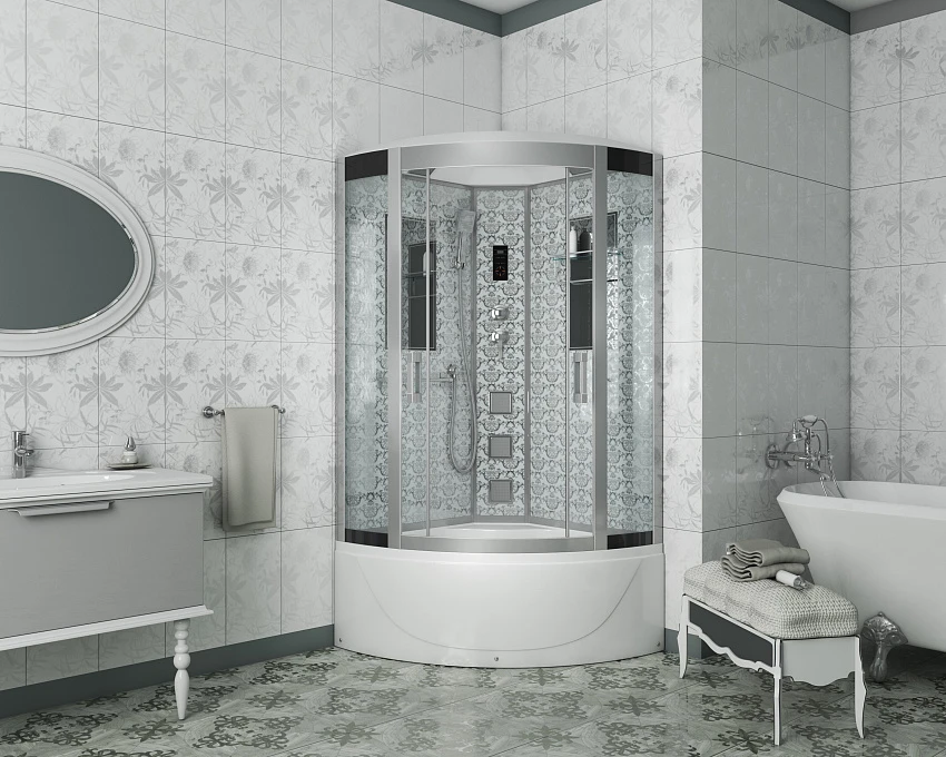 Душевая кабина Niagara Lux 7790W 90x90 хром, металлик