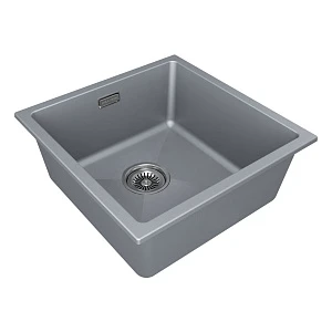Мойка кухонная Paulmark LUMI 45UNI LU45-GRM 46х45,5 см, серый металлик