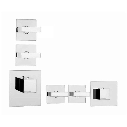 Термостат Bossini Rectangular Z033203.030 для ванны с душем, на 2 потребителя, хром