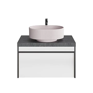 Тумба со столешницей Kerama Marazzi Modula 80 подвесная, арабика/белый