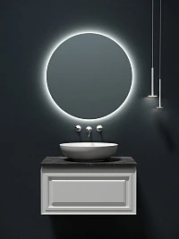 Мебель для ванной Sancos Very 80 подвесная, столешница black sky, Bianco (без отверстия под смеситель)