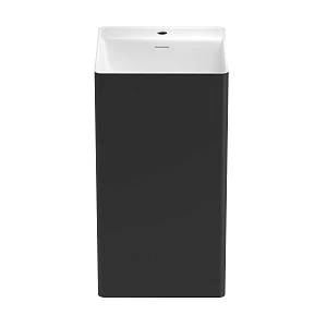 Раковина Wellsee Pure BY Wellsee 230716000 45х45 напольная, отдельностоящая, черный матовый/белый глянцевый