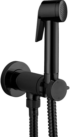 Гигиенический душ Bossini Paloma Flat E37015B.073 со смесителем, черный матовый
