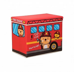 Коробка для игрушек Blonder Home Trailer Fire Truck CVAN/30, красная