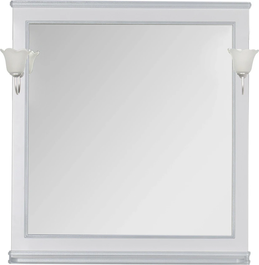 Зеркало Aquanet Валенса 90 белый краколет/серебро (без светильников)