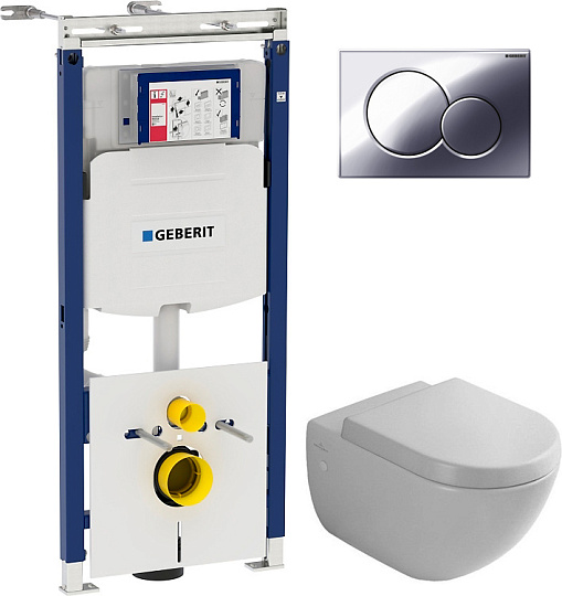 Комплект инсталляция Geberit Duofix 111.362.00.5 + унитаз Villeroy & Boch Subway Plus 6600 10R1