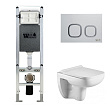 Комплект Weltwasser 10000006541 унитаз Kehlbach 004 GL-WT+ инсталляция + кнопка Amberg RD-WT