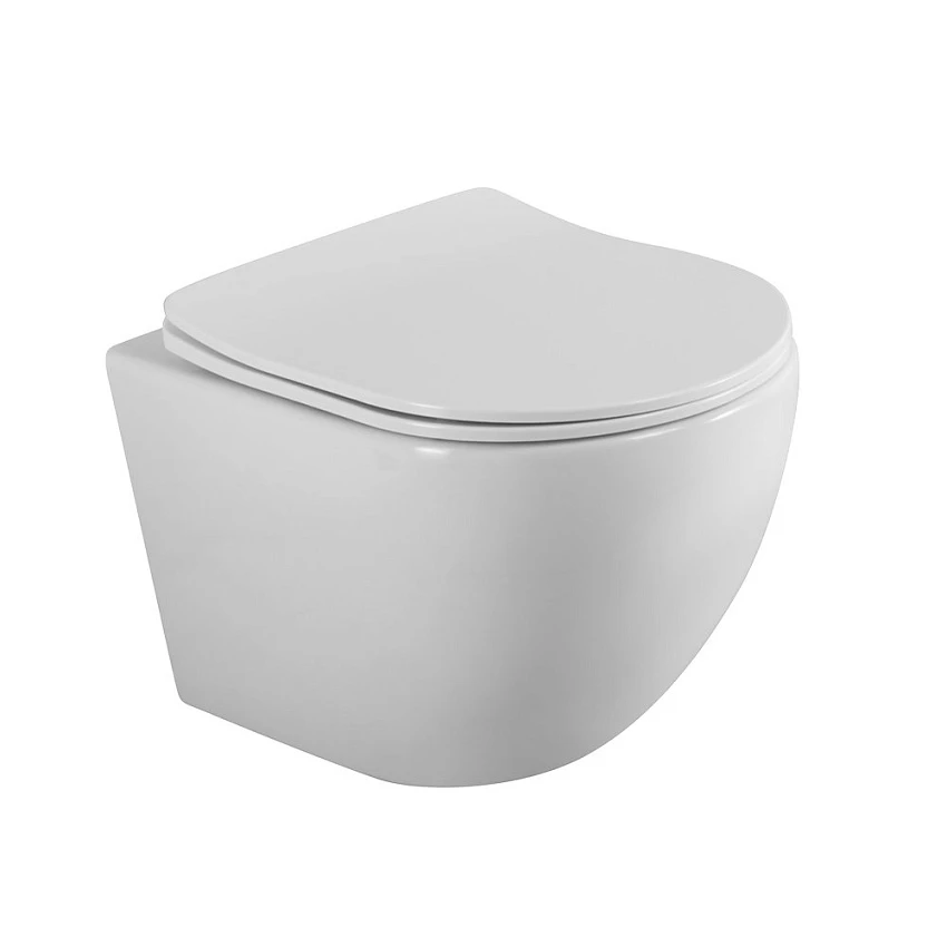 Унитаз подвесной BelBagno Uno 2.0 BB7306CHR/SC безободковый, с сиденьем микролифт, белый